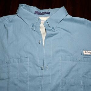 Columbia Tamiami Fishing Teal long sleeve shirt